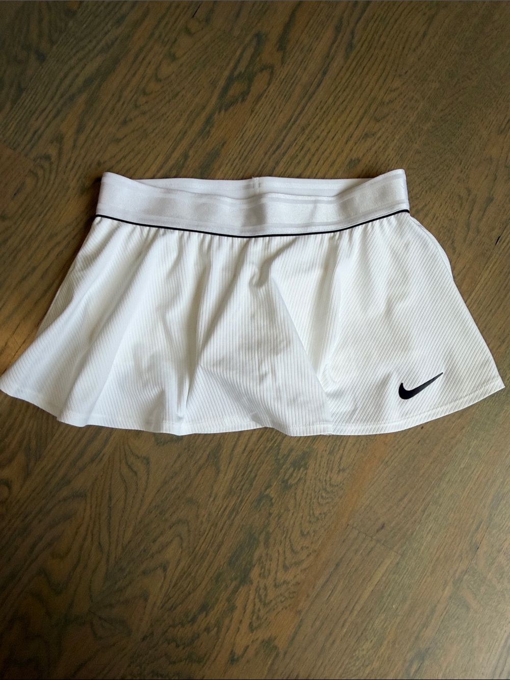 Nike White Skater Tennis Skirt with Black Swoosh